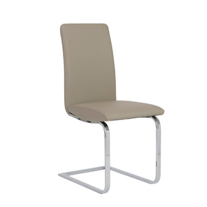 Cinzia Dining Chair in Taupe with Chrome Legs - Set of 2