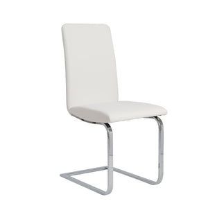 Cinzia Dining Chair in White with Chrome Legs - Set of 2