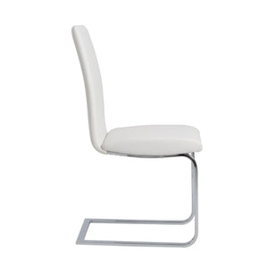 Cinzia Dining Chair in White with Chrome Legs - Set of 2