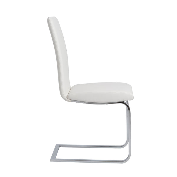 Cinzia Dining Chair in White with Chrome Legs - Set of 2