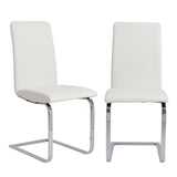 Cinzia Dining Chair in White with Chrome Legs - Set of 2