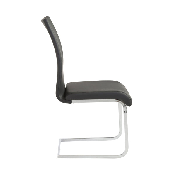 Epifania Dining Chair in Black with Chrome Legs - Set of 4