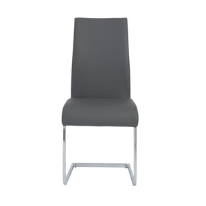 Epifania Dining Chair in Gray with Chrome Legs - Set of 4