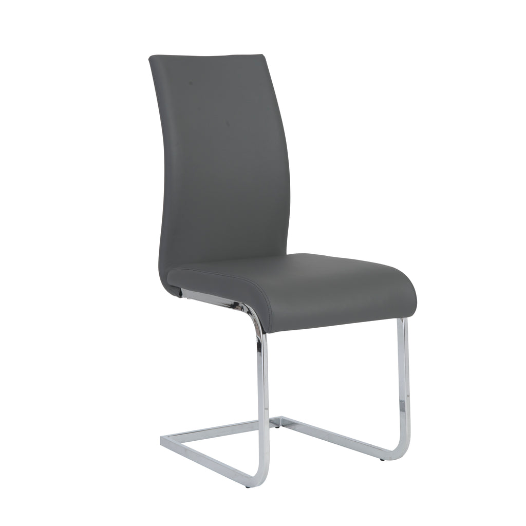 Epifania Dining Chair in Gray with Chrome Legs - Set of 4