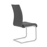 Epifania Dining Chair in Gray with Chrome Legs - Set of 4