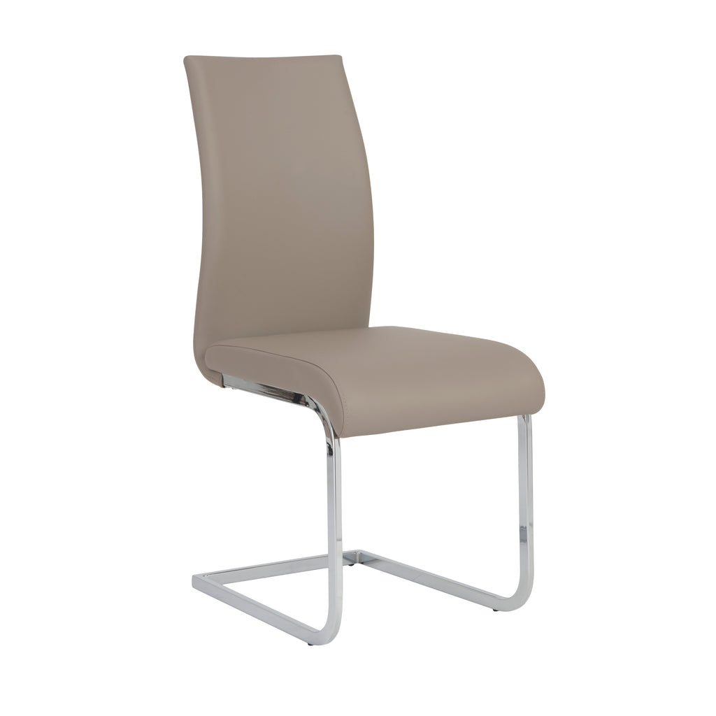 Epifania Dining Chair in Taupe with Chrome Legs - Set of 4