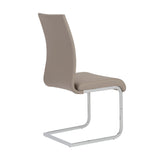 Epifania Dining Chair in Taupe with Chrome Legs - Set of 4