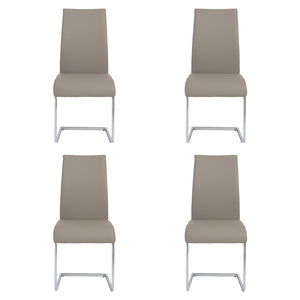 Epifania Dining Chair in Taupe with Chrome Legs - Set of 4