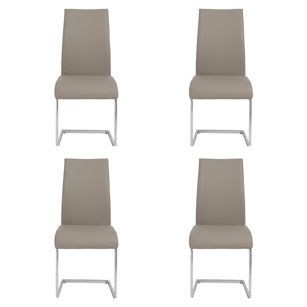 Epifania Dining Chair in Taupe with Chrome Legs - Set of 4