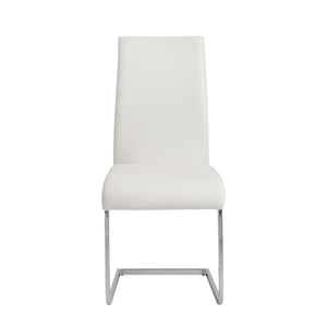 Epifania Dining Chair in White with Chrome Legs - Set of 4