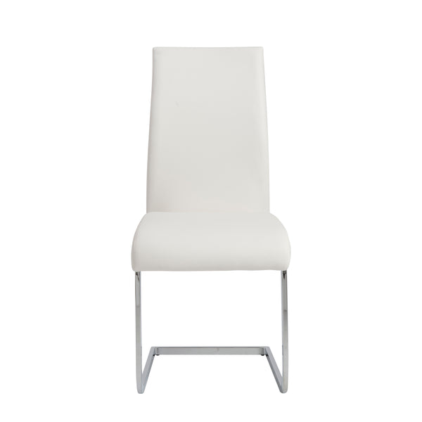 Epifania Dining Chair in White with Chrome Legs - Set of 4