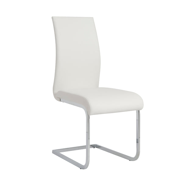 Epifania Dining Chair in White with Chrome Legs - Set of 4