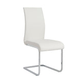 Epifania Dining Chair in White with Chrome Legs - Set of 4