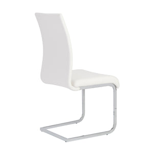 Epifania Dining Chair in White with Chrome Legs - Set of 4