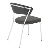 Draco Dining Chair in Black with Chrome Legs - Set of 2