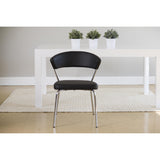 Draco Dining Chair in Black with Chrome Legs - Set of 2