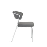 Draco Dining Chair in Gray with Chrome Legs - Set of 2