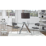 Draco Dining Chair in Gray with Chrome Legs - Set of 2