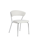 Draco Dining Chair in White with Chrome Legs - Set of 2