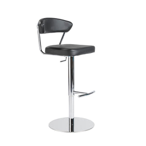 Draco Adjustable Swivel Bar/Counter Stool in Black with Chrome Base