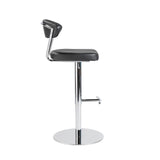 Draco Adjustable Swivel Bar/Counter Stool in Black with Chrome Base