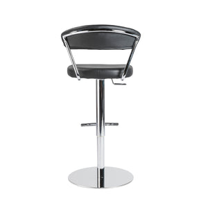 Draco Adjustable Swivel Bar/Counter Stool in Black with Chrome Base