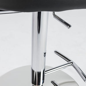 Draco Adjustable Swivel Bar/Counter Stool in Black with Chrome Base