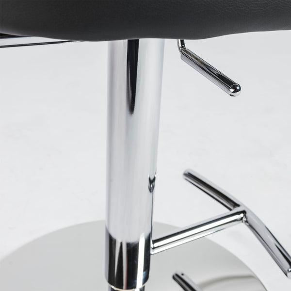Draco Adjustable Swivel Bar/Counter Stool in Black with Chrome Base