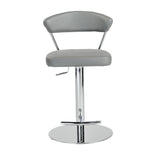 Draco Adjustable Swivel Bar/Counter Stool in Gray with Chrome Base
