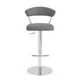Draco Adjustable Swivel Bar/Counter Stool in Gray with Chrome Base