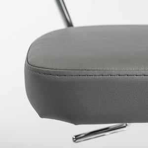 Draco Adjustable Swivel Bar/Counter Stool in Gray with Chrome Base