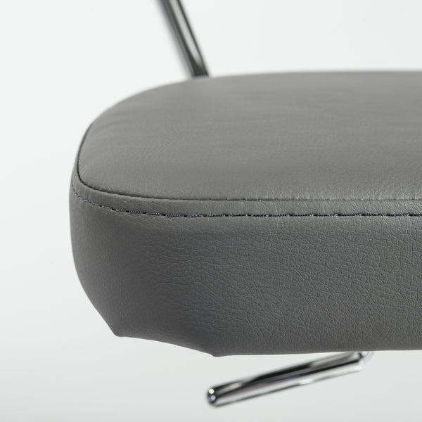 Draco Adjustable Swivel Bar/Counter Stool in Gray with Chrome Base