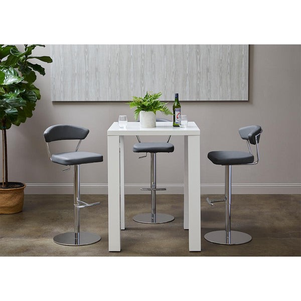 Draco Adjustable Swivel Bar/Counter Stool in Gray with Chrome Base