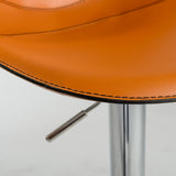 Rudy Adjustable Swivel Bar/Counter Stool in Cognac with Brushed Stainless Steel Base