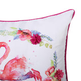 Noble House Norvelt Modern Throw Pillow (Set of 2), Flamingo on Multicolor Floral