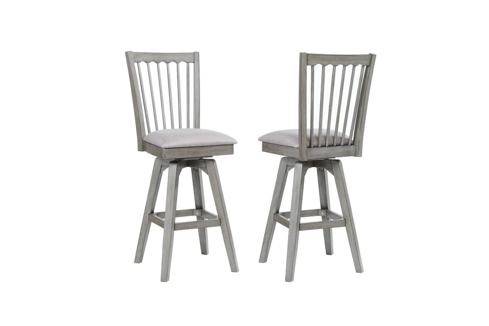 ECI Furniture Graystone Spindle Back Barstool, Burnished Gray Burnished Gray Hardwood solids and veneers