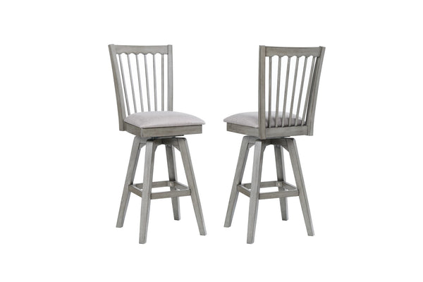 ECI Furniture Graystone Spindle Back Barstool, Burnished Gray Burnished Gray Hardwood solids and veneers