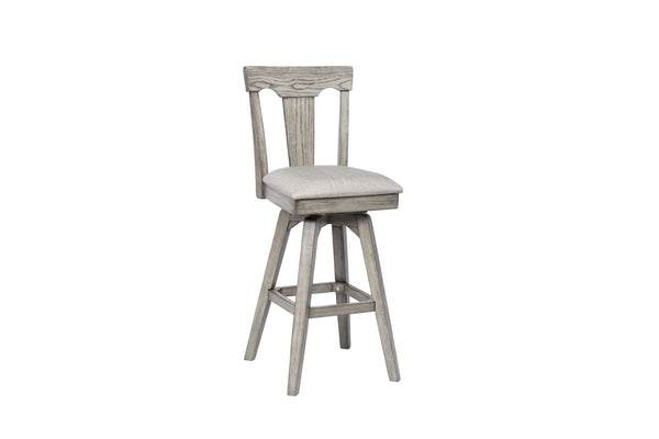 ECI Furniture Graystone 24" Panel Back Counter Stool w/Uph Seat, Burnished Gray Burnished Gray Hardwood solids and veneers