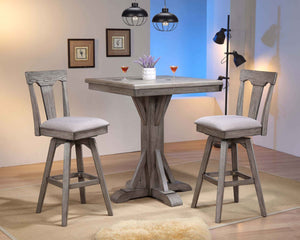ECI Furniture Graystone 42" Height Pub Table Complete, Burnished Gray Burnished Gray Wood solids and veneers