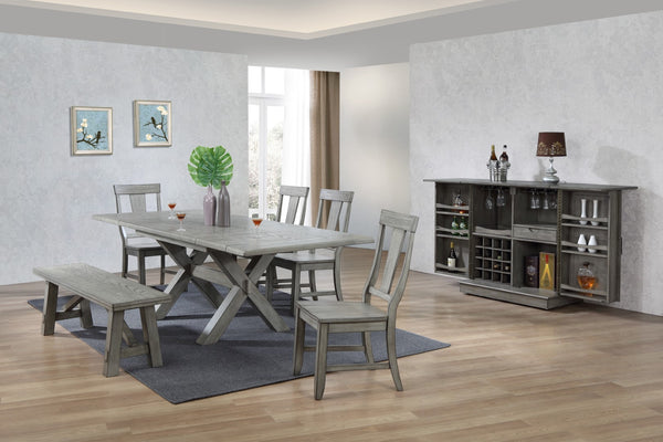 ECI Furniture Graystone Side Chair, Burnished Gray - Set of 2 Burnished Gray Wood solids and veneers