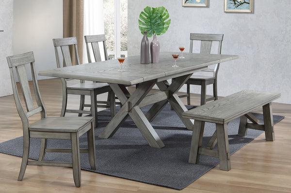 ECI Furniture Graystone Side Chair, Burnished Gray - Set of 2 Burnished Gray Wood solids and veneers