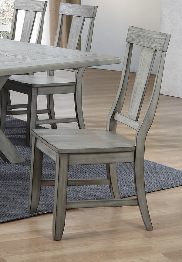 ECI Furniture Graystone Side Chair, Burnished Gray - Set of 2 Burnished Gray Wood solids and veneers