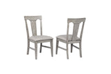 ECI Furniture Graystone Side Chair w/ Soft Gray Upholstery - Set of 2 Burnished Gray Wood solids and veneers