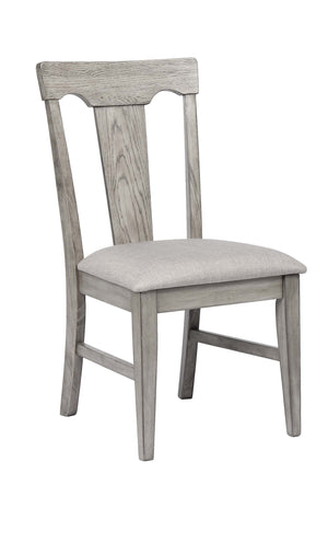 ECI Furniture Graystone Side Chair w/ Soft Gray Upholstery - Set of 2 Burnished Gray Wood solids and veneers