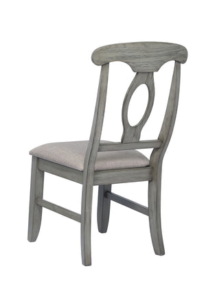 ECI Furniture Graystone Napolean Side Chair, Burnished Gray - Set of 2 Burnished Gray Hardwood solids and veneers