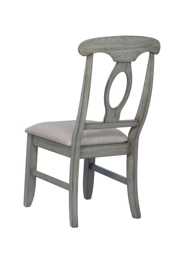 ECI Furniture Graystone Napolean Side Chair, Burnished Gray - Set of 2 Burnished Gray Hardwood solids and veneers