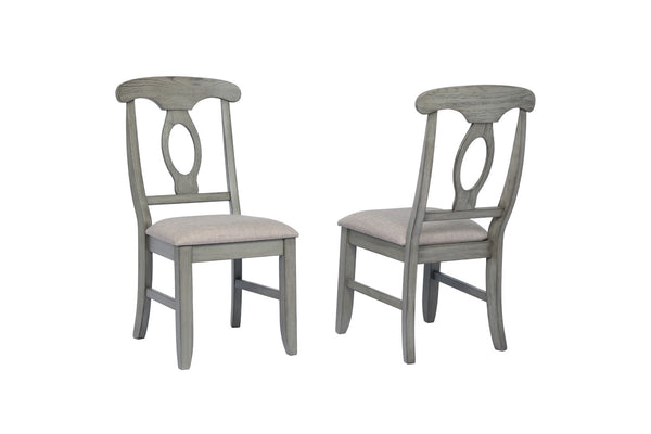 ECI Furniture Graystone Side Chair, Burnished Gray - Set of 2 Burnished Gray Wood solids and veneers