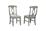 ECI Furniture Graystone Napolean Side Chair, Burnished Gray - Set of 2 Burnished Gray Hardwood solids and veneers