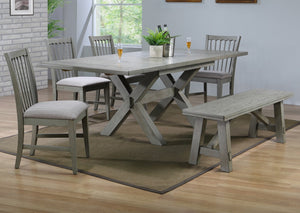 ECI Furniture Graystone Spindle Back Side Chair, Burnished Gray - Set of 2 Burnished Gray Hardwood solids and veneers