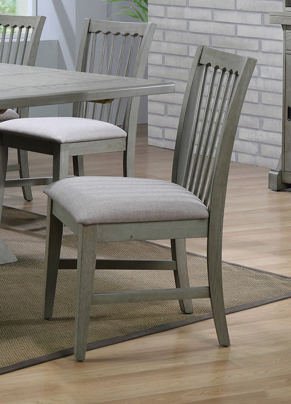 ECI Furniture Graystone Side Chair, Burnished Gray - Set of 2 Burnished Gray Wood solids and veneers